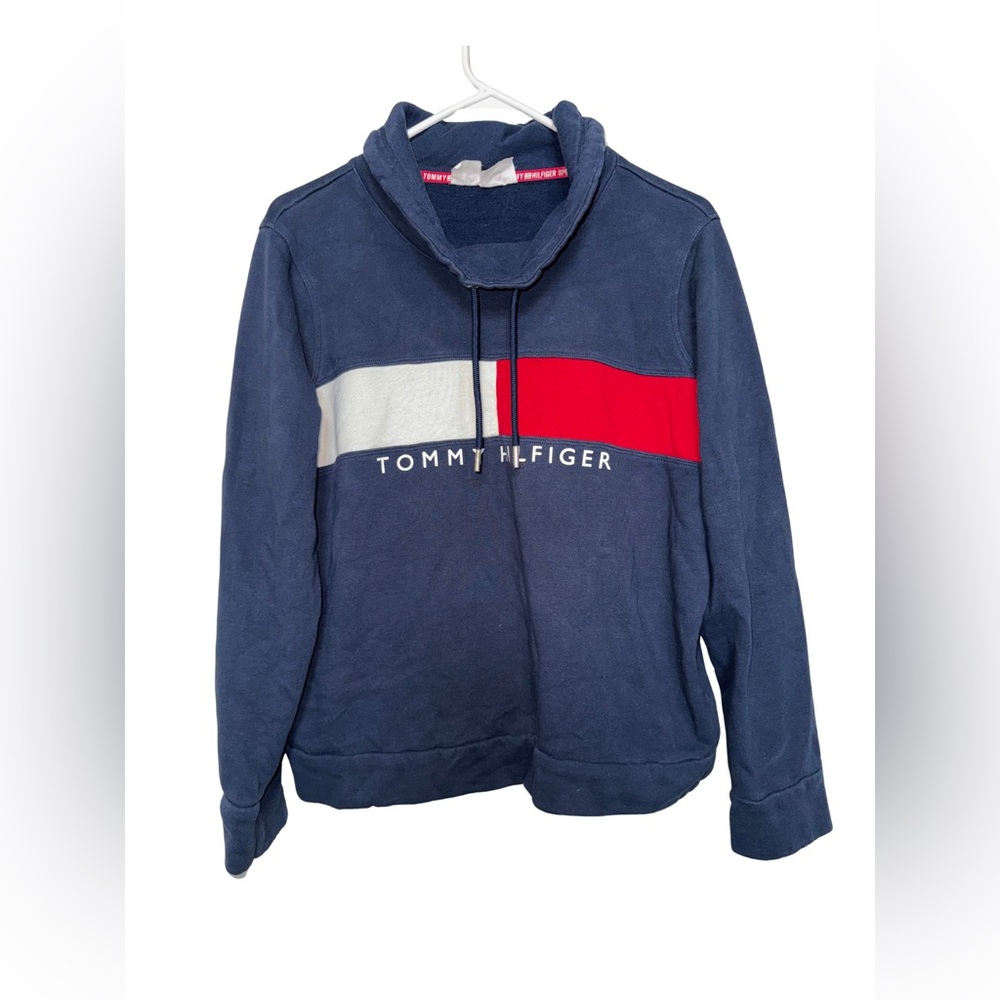 Tommy Hilfiger Sport Vintage Women Sweatshirt Cowl Neck Size Large